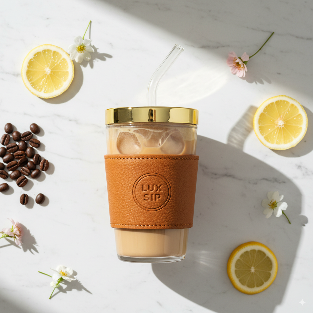 Glass Sipper with Lid & Straw