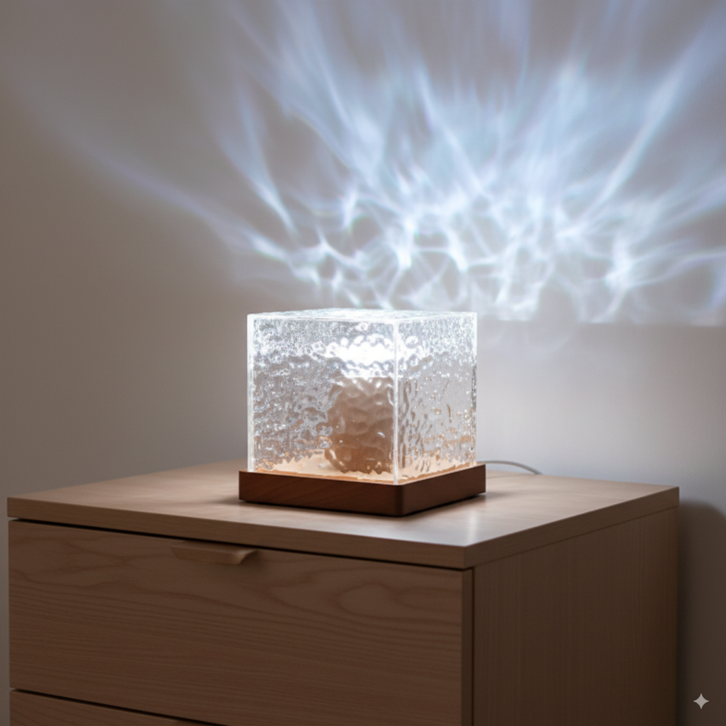 Rotating Water Ripple Night Light Aura Lamp