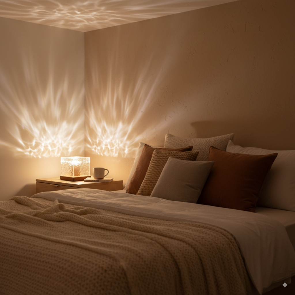 Rotating Water Ripple Night Light Aura Lamp