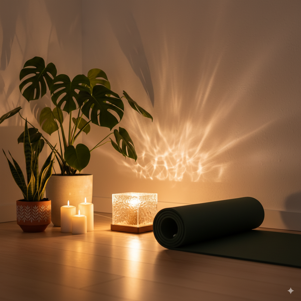 Rotating Water Ripple Night Light Aura Lamp