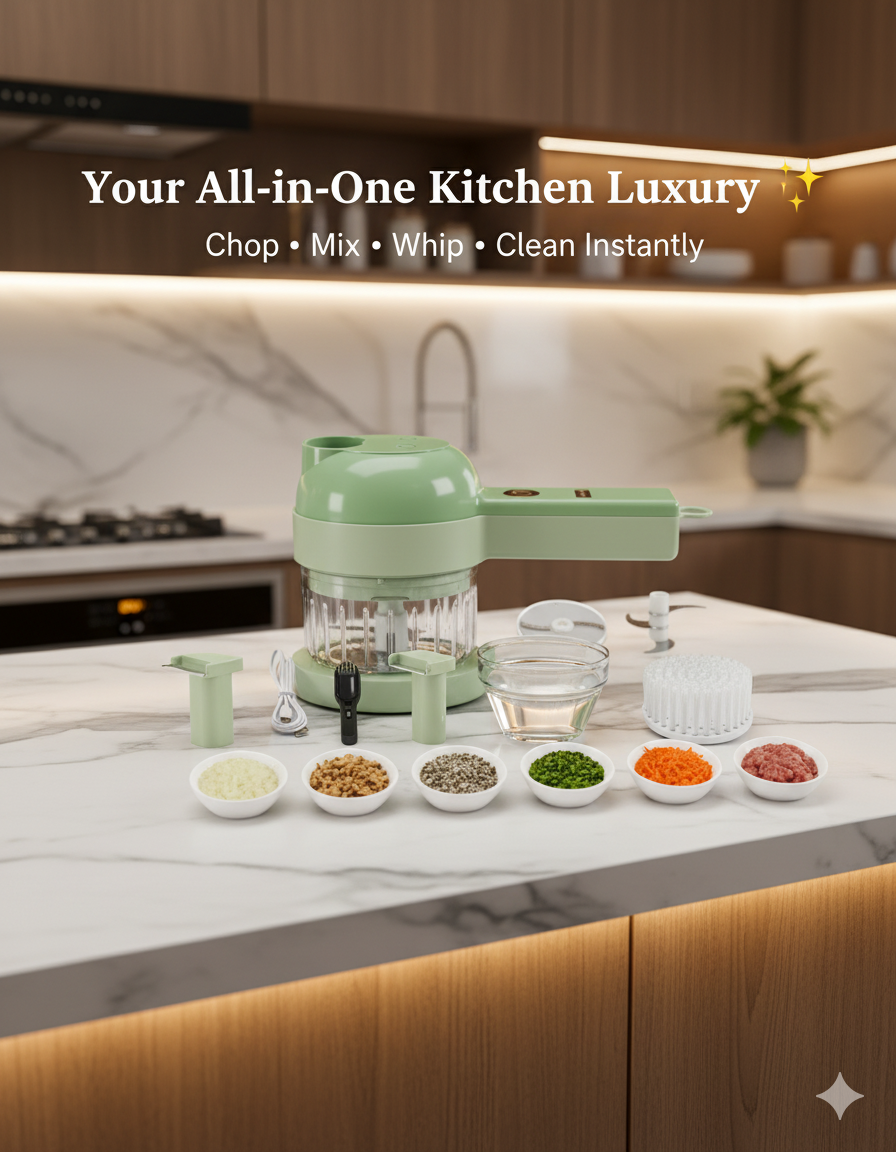 4 in 1 Portable Electric Vegetable Cutter Set