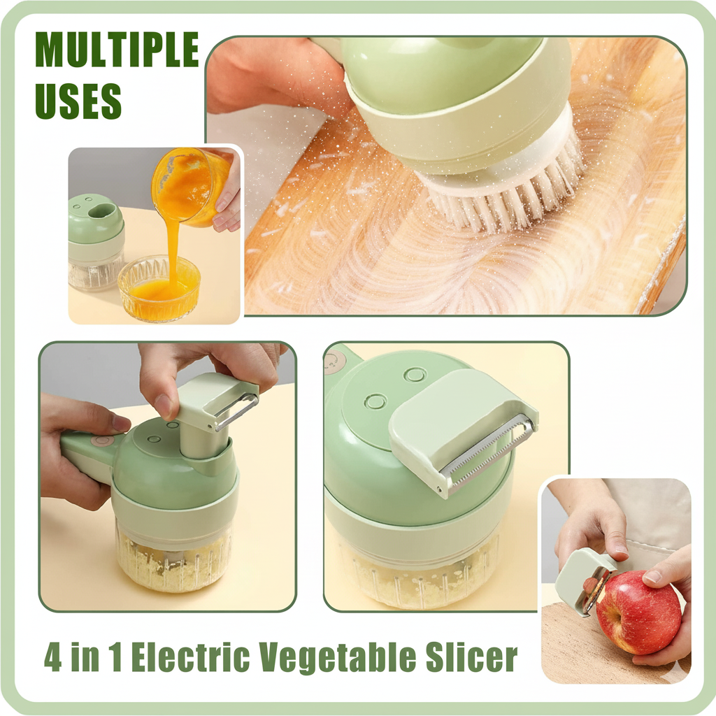 4 in 1 Portable Electric Vegetable Cutter Set