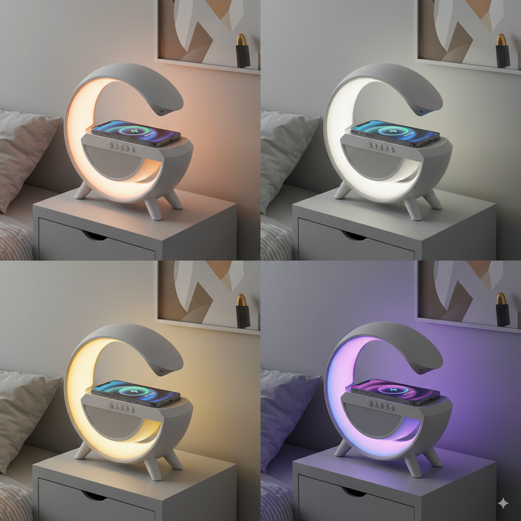 G-Shape LED Wireless Charging Speaker Lamp