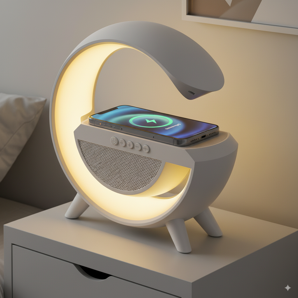 G-Shape LED Wireless Charging Speaker Lamp