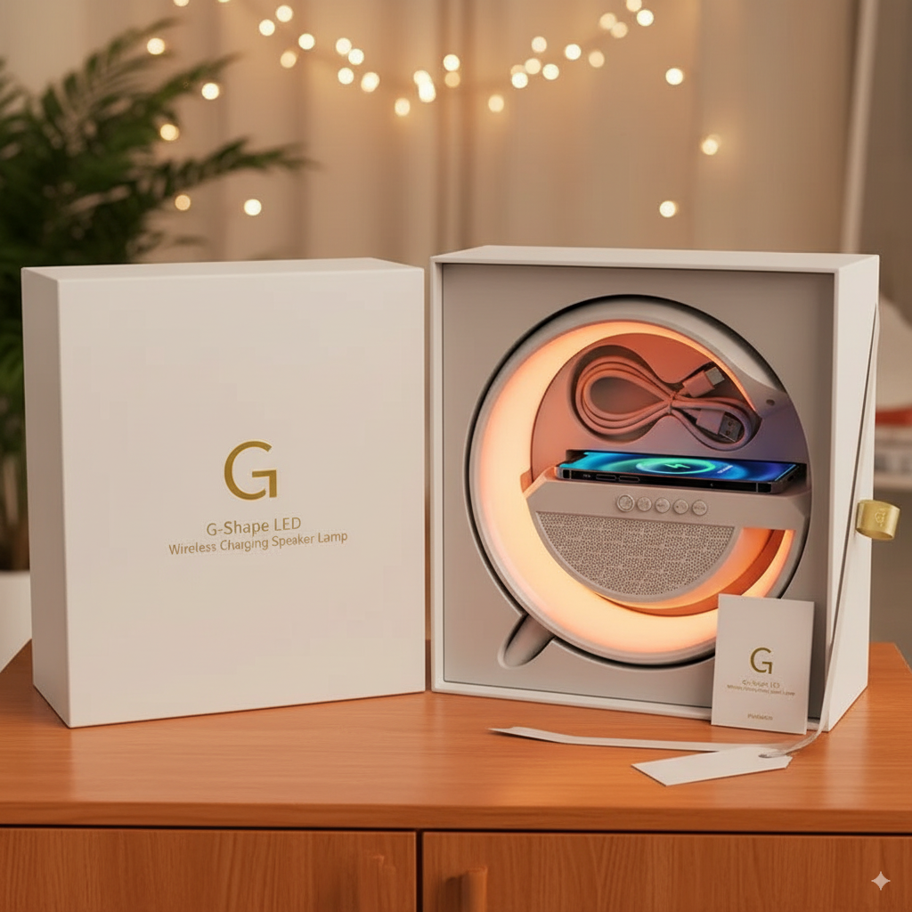 G-Shape LED Wireless Charging Speaker Lamp