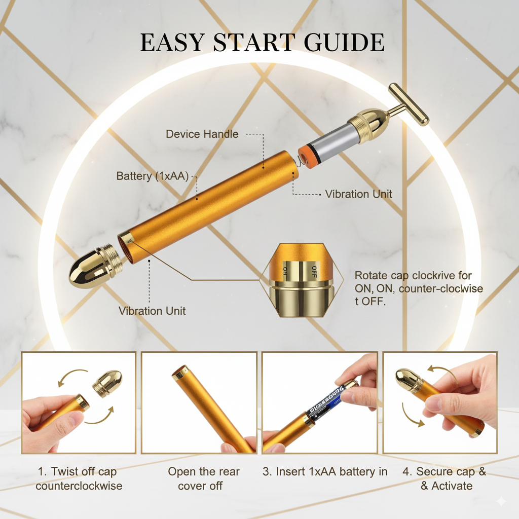 24K Gold Electric Face Massager