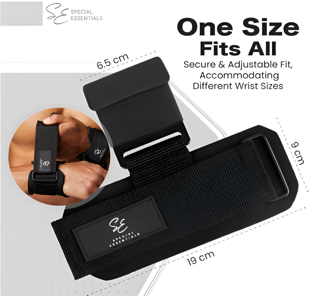 Weight Lifting Rod Hooks Wrist Support (Pair of 1)