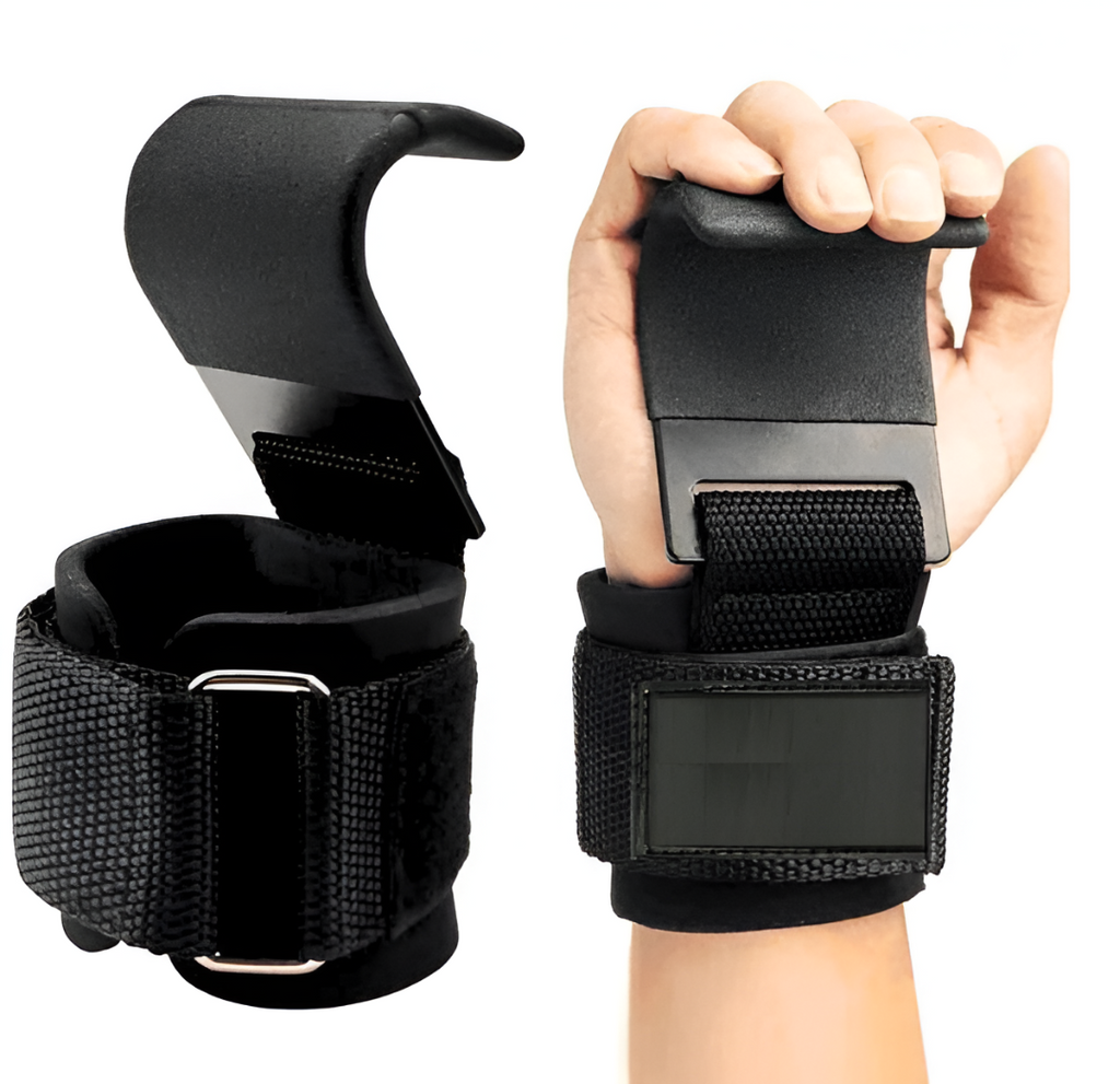 Weight Lifting Rod Hooks Wrist Support (Pair of 1)
