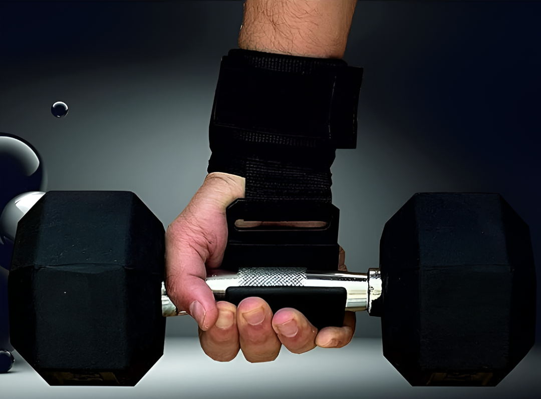 Weight Lifting Rod Hooks Wrist Support (Pair of 1)