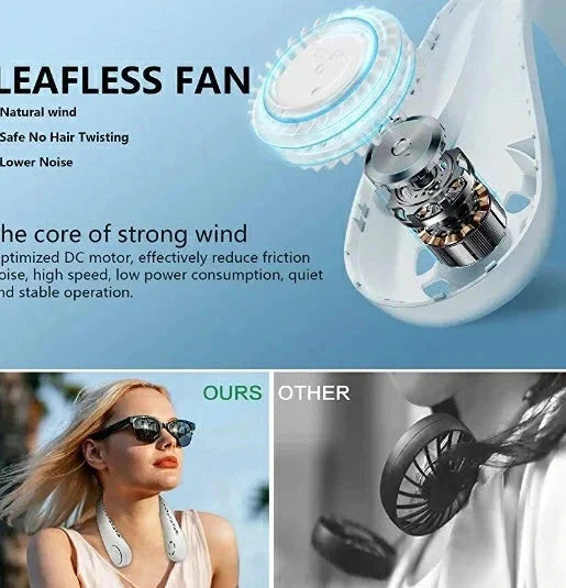 Portable Bladeless Hanging Rechargeable Neck Fan