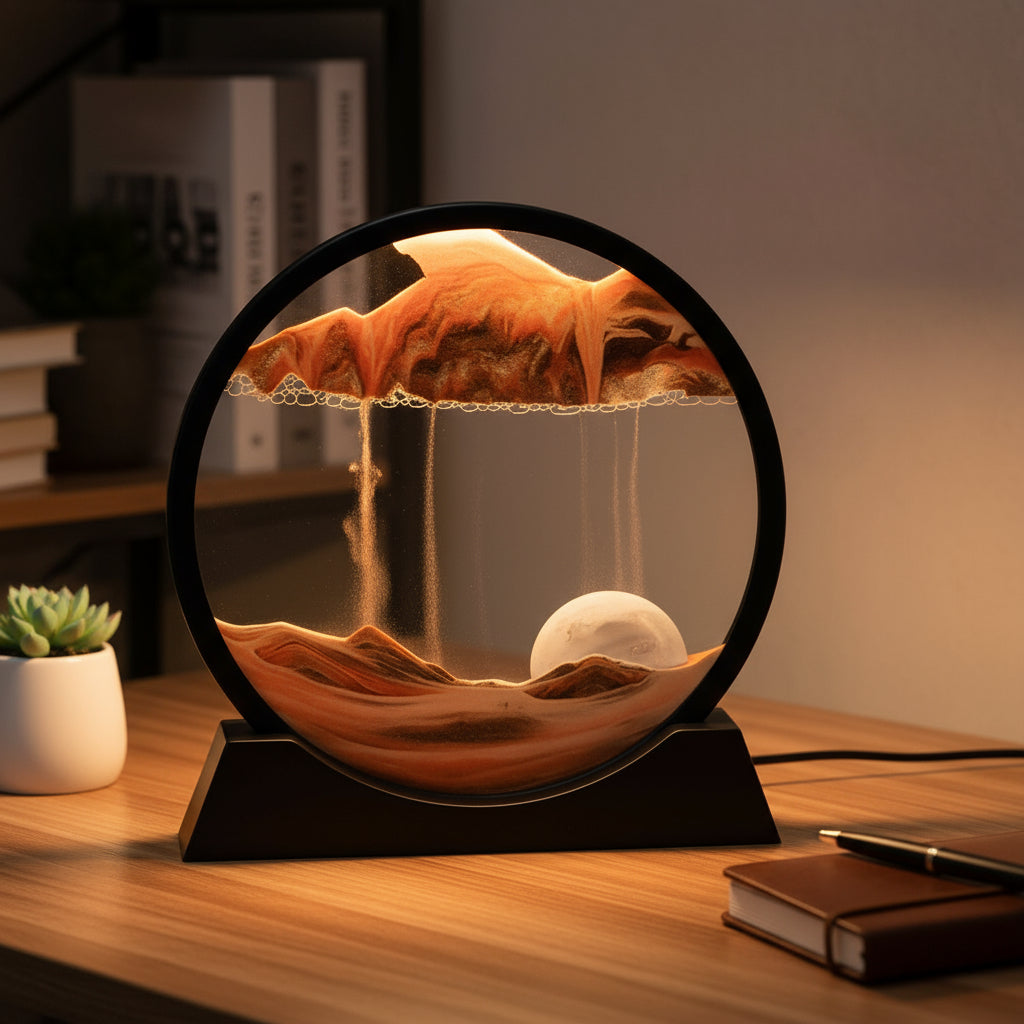 Relaxing Kinetic Sandscape Art Table Desk
